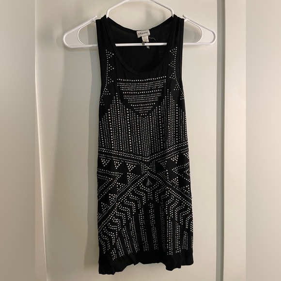 Dynamite Tops - Dynamite Black Geometric Studded shirt